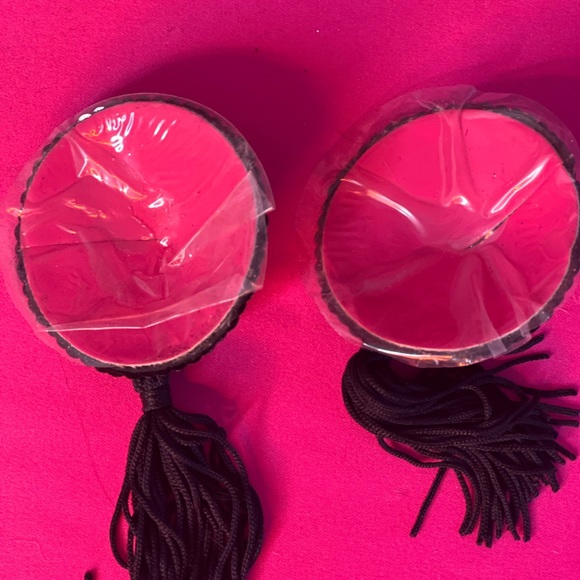 black Sequin pasties with tassels - Picture 4 of 6